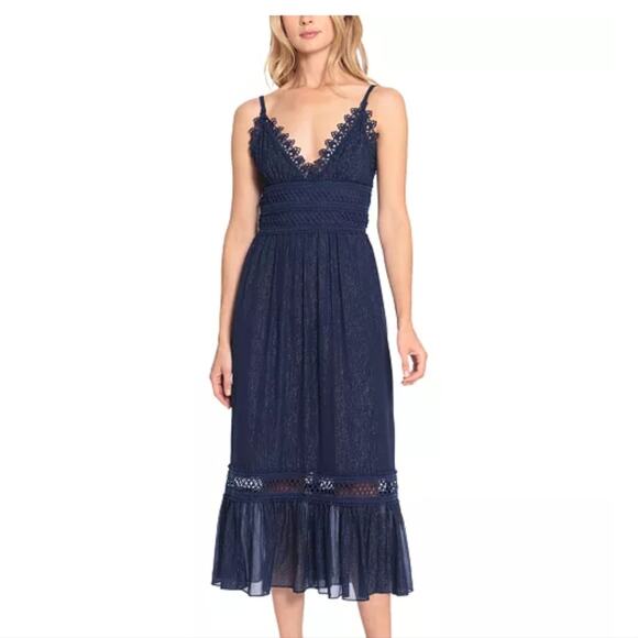 Donna Morgan Dresses & Skirts - Women's Donna Morgan 8 Navy Blue Shimmer Metallic Dress Cocktail Formal
